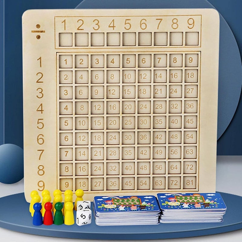 woobles Wooden Montessori Multiplication Board Game,Wooden Math Multiplication Board Montessori Multiplication Board Game | Educational Multiplication Board Game Wooden Math Blocks Board - Image 2